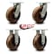 Service Caster 12'' Heavy Duty High Temp Phenolic Wheel Caster Set 2 Swivel 2 Rigid , 4PK CRAN-SCC-KP92S1230-PHRHT-2-R-2 - alternate 4